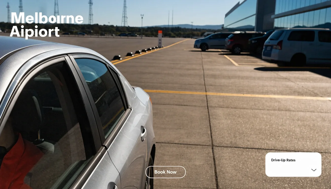 Traveller checking a booking on a phone beside a packed car boot at the airport kerb before valet handover